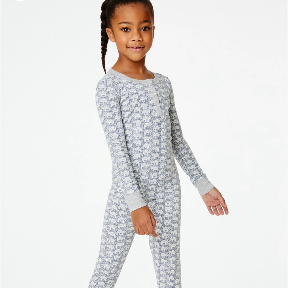 Roller Rabbit Blue Elephant Print Kids Pajamas